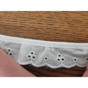 Lace Trim, White Cotton Eyelet Edging 3/4" wide x 12.5 yds